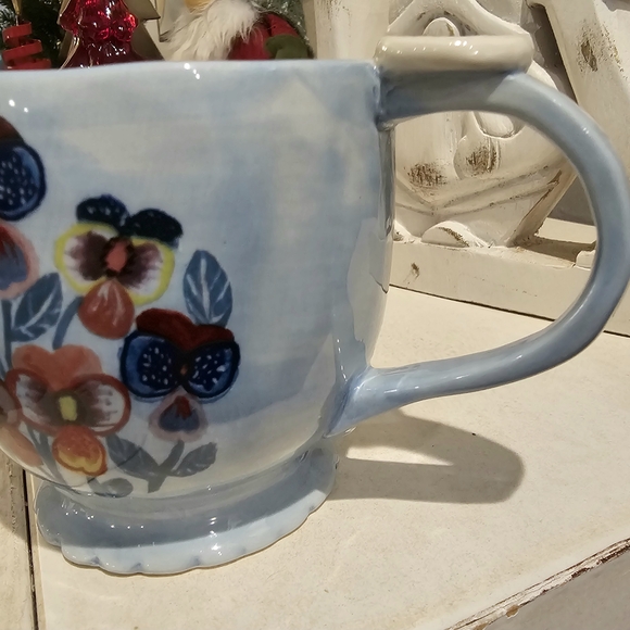 Anthropologie Floral Stoneware Mug Francesca Kaye Handpainted - Picture 5 of 12